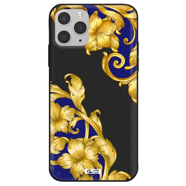 Golden Baroque Apple iPhone 11 pro Silicone black Case