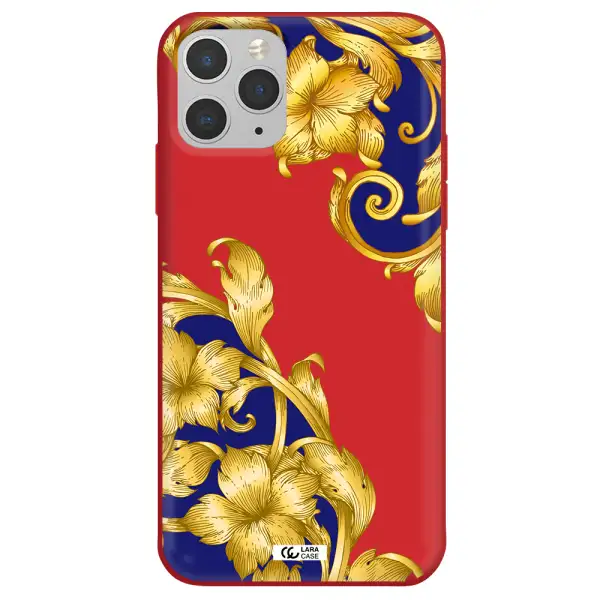 Golden Baroque Apple iPhone 11 pro Silicone Imperial Red Case