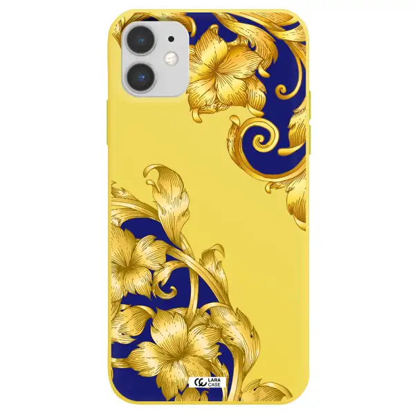 Golden Baroque Apple iPhone 11 Silicone canary yellow Case