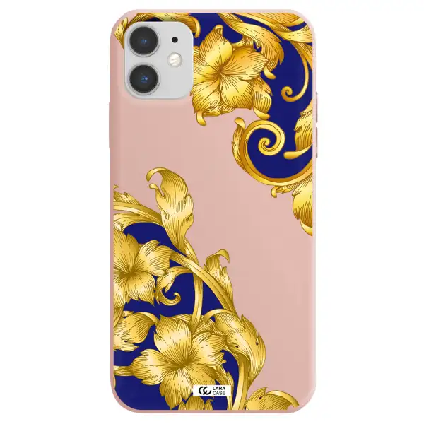 Golden Baroque Apple iPhone 11 Silicone pastel pink Case