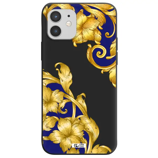 Golden Baroque Apple iPhone 12 mini Silicone black Case