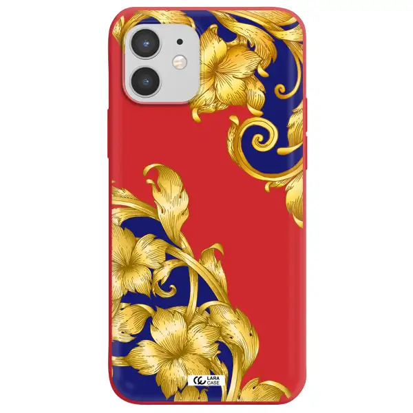 Golden Baroque Apple iPhone 12 mini Silicone Imperial Red Case