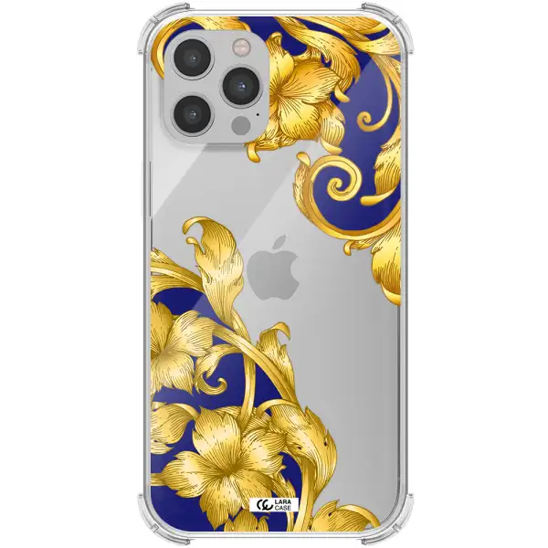 Golden Baroque Apple iPhone 12 pro Clear PC Case