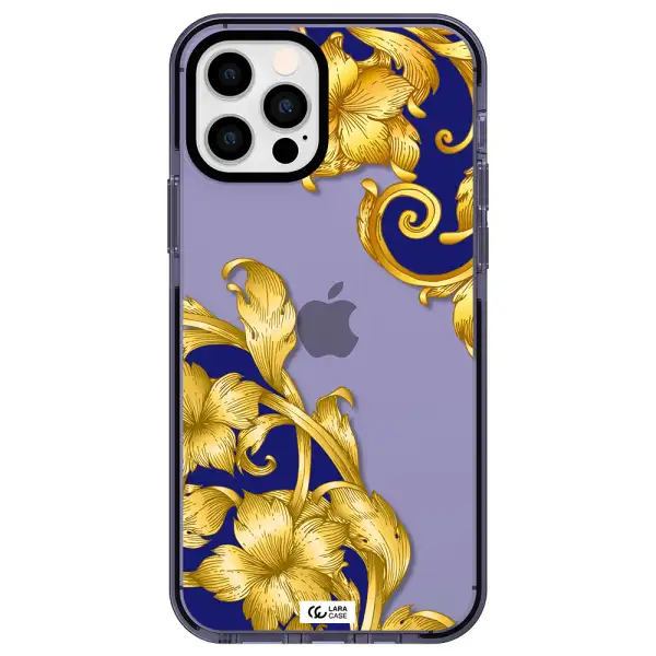 Golden Baroque Apple iPhone 12 pro impact Lilac Case