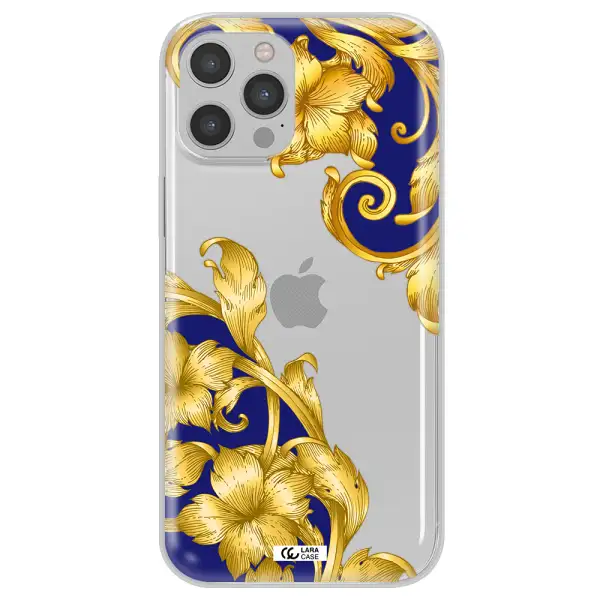 Golden Baroque Apple iPhone 12 pro max Clear TPU Case