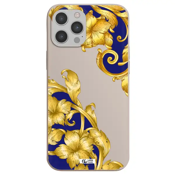 Golden Baroque Apple iPhone 12 pro max Silicone Stone Case