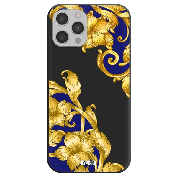 Golden Baroque Apple iPhone 12 pro Silicone black Case