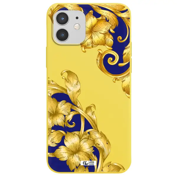 Golden Baroque Apple iPhone 12 Silicone canary yellow Case