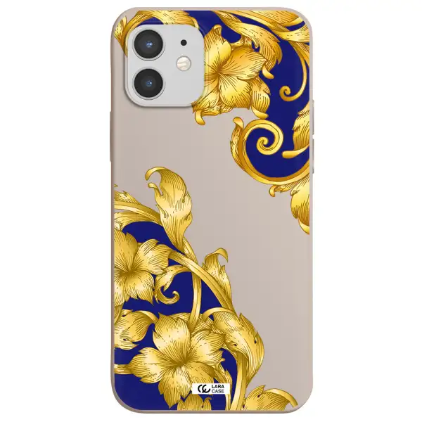 Golden Baroque Apple iPhone 12 Silicone Stone Case