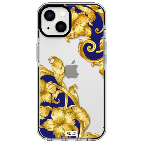 Golden Baroque Apple iPhone 13 impact black border Case
