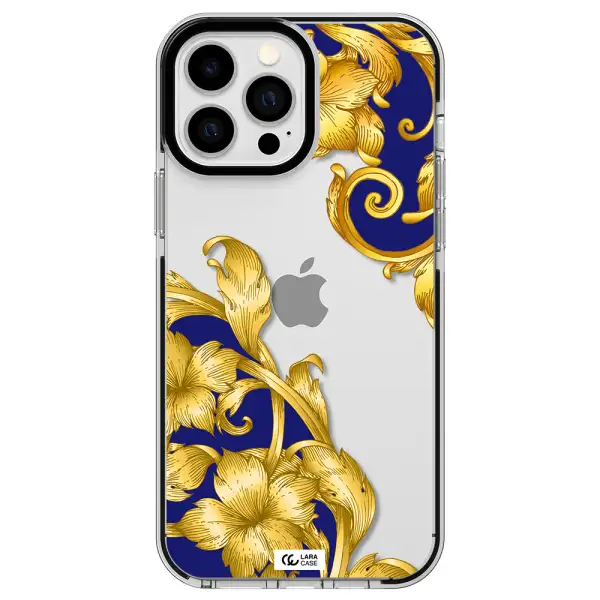 Golden Baroque Apple iPhone 13 Pro Max impact black border Case