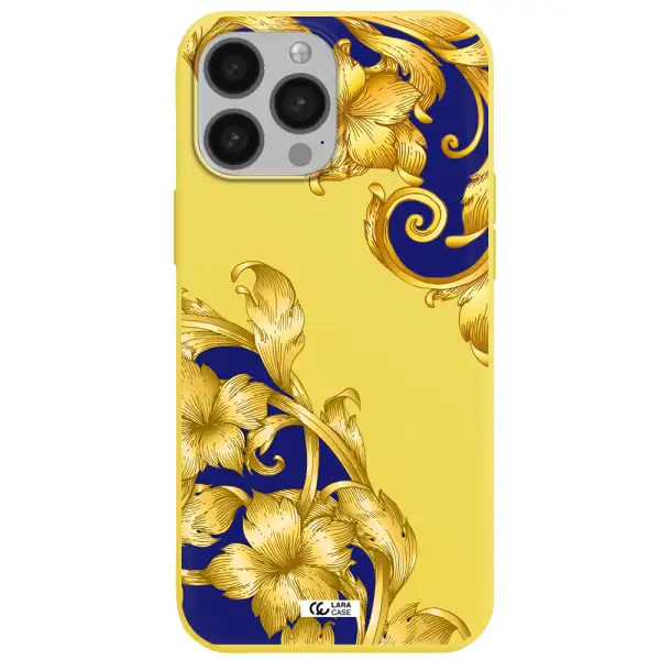 Golden Baroque Apple iPhone 13 Pro Max Silicone canary yellow Case