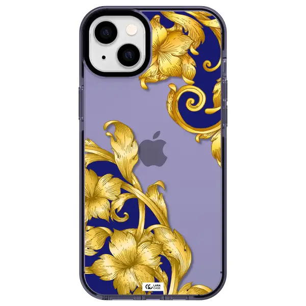 Golden Baroque Apple iPhone 14 plus impact Lilac Case