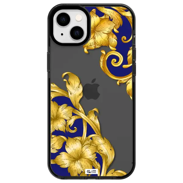 Golden Baroque Apple iPhone 14 plus impact Smoke Black Case