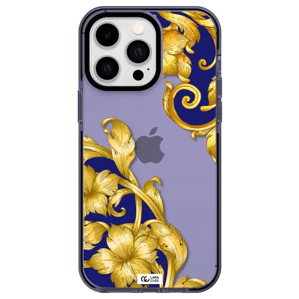 Golden Baroque Apple iPhone 14 pro max impact Lilac Case