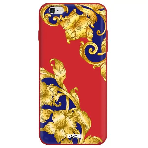 Golden Baroque Apple iPhone 6 plus Silicone Imperial Red Case