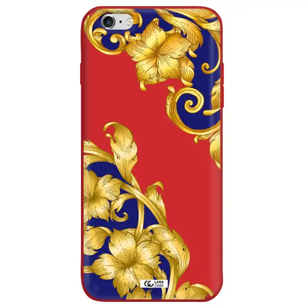 Golden Baroque Apple iPhone 6 s plus Silicone Imperial Red Case