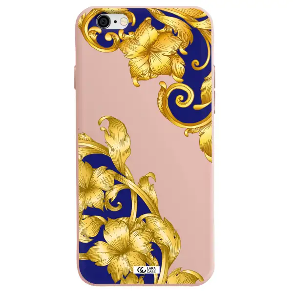 Golden Baroque Apple iPhone 6 Silicone pastel pink Case