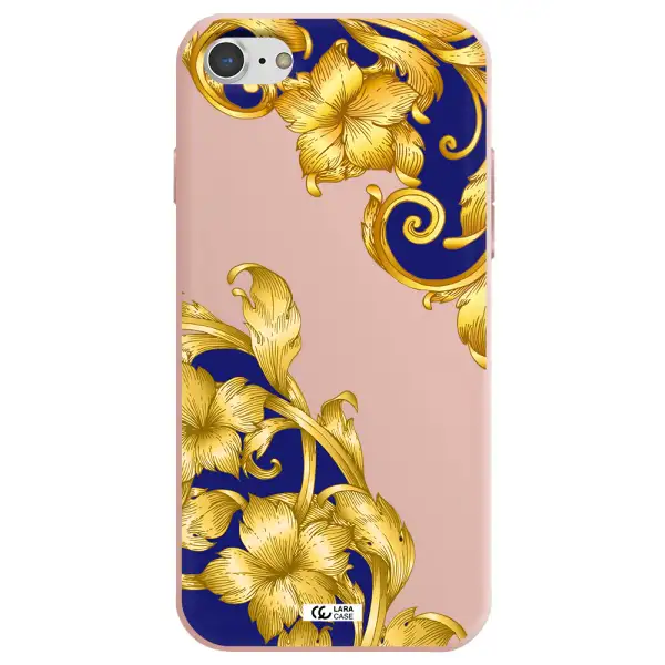 Golden Baroque Apple iPhone 7 Silicone pastel pink Case