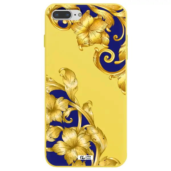 Golden Baroque Apple iPhone 8 plus Silicone canary yellow Case