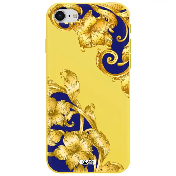 Golden Baroque Apple iPhone se 2020 Silicone canary yellow Case