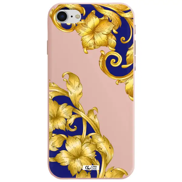 Golden Baroque Apple iPhone se 2020 Silicone pastel pink Case