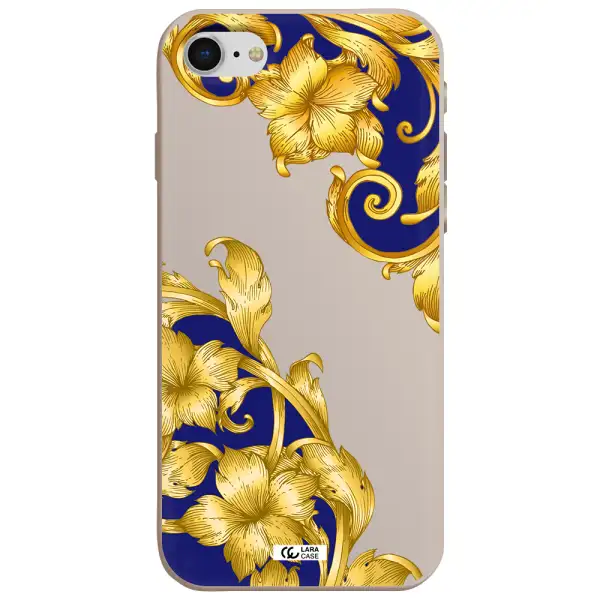 Golden Baroque Apple iPhone se 2020 Silicone Stone Case