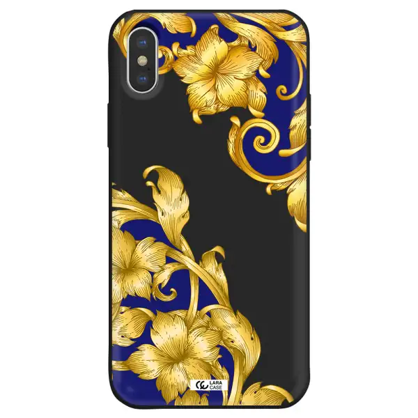 Golden Baroque Apple iPhone X Silicone black Case