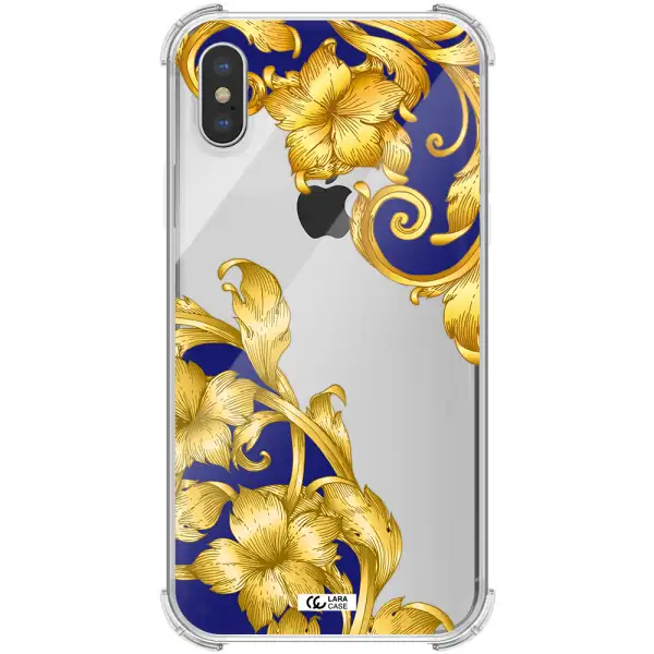 Golden Baroque Apple iPhone XS Clear PC Case