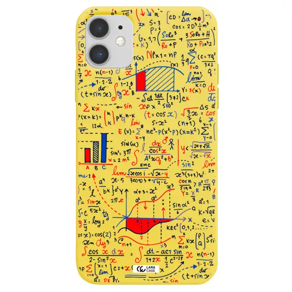 Math Blackboard Apple iPhone 11 Silicone canary yellow Case