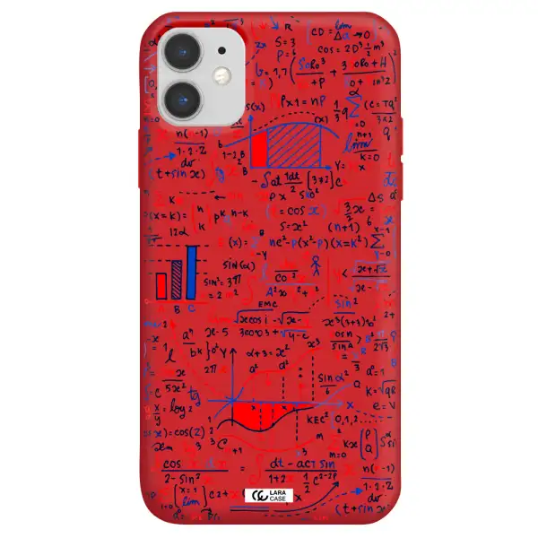 Math Blackboard Apple iPhone 11 Silicone Imperial Red Case