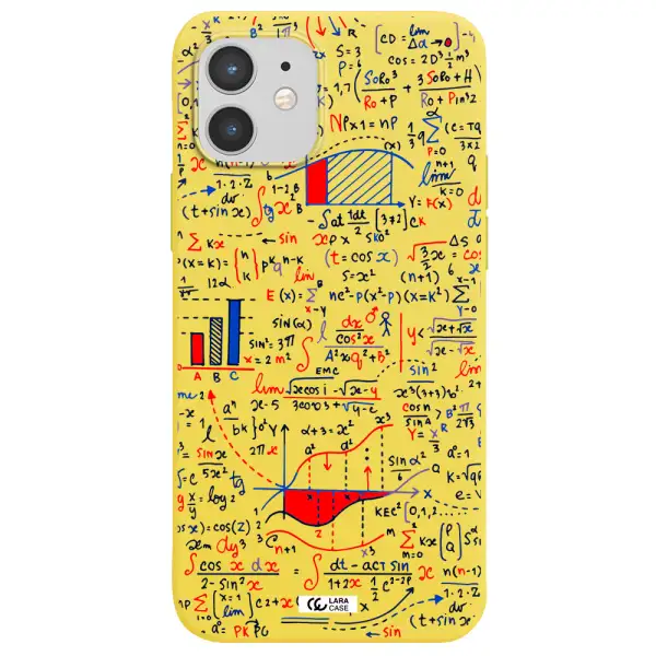 Math Blackboard Apple iPhone 12 mini Silicone canary yellow Case