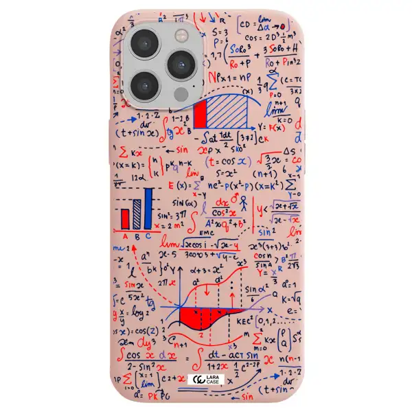 Math Blackboard Apple iPhone 12 pro max Silicone pastel pink Case