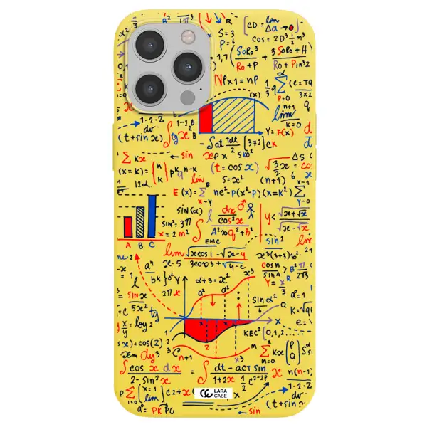 Math Blackboard Apple iPhone 12 pro Silicone canary yellow Case