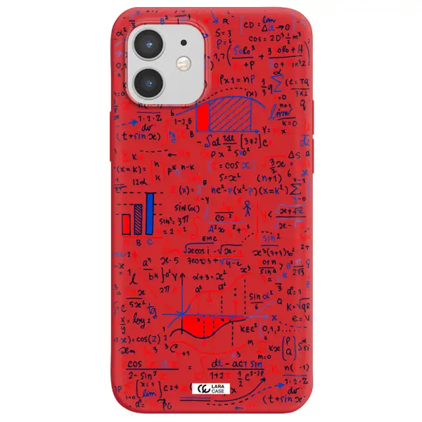 Math Blackboard Apple iPhone 12 Silicone Imperial Red Case