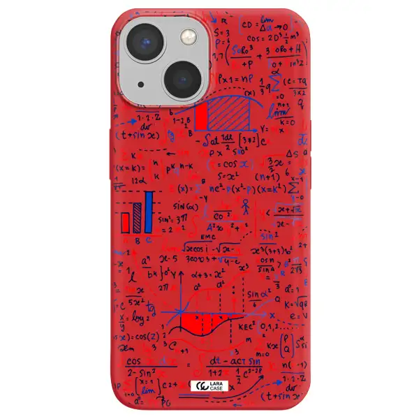 Math Blackboard Apple iPhone 13 mini Silicone Imperial Red Case