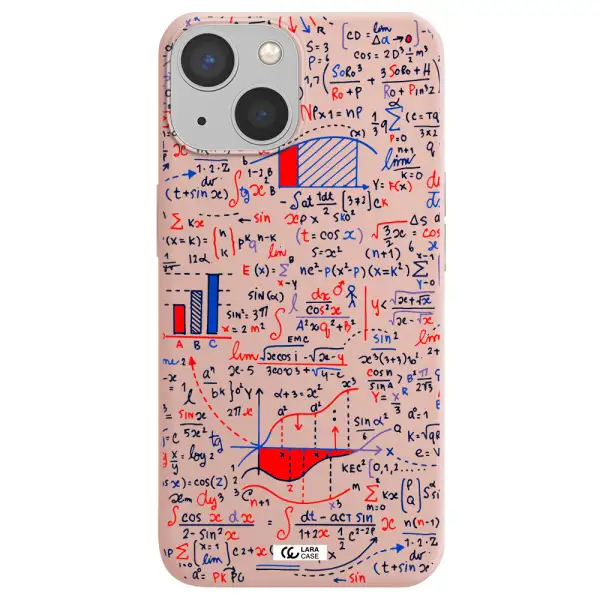 Math Blackboard Apple iPhone 13 mini Silicone pastel pink Case