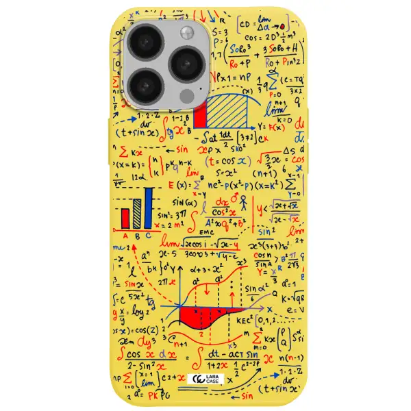 Math Blackboard Apple iPhone 13 Pro Max Silicone canary yellow Case