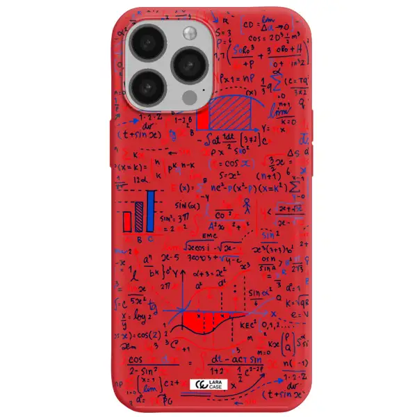 Math Blackboard Apple iPhone 13 Pro Max Silicone Imperial Red Case