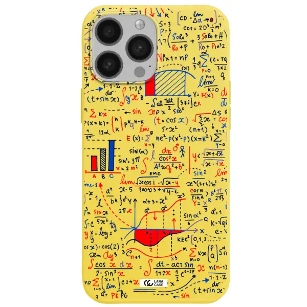 Math Blackboard Apple iPhone 13 Pro Silicone canary yellow Case