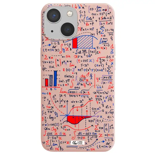 Math Blackboard Apple iPhone 13 Silicone pastel pink Case