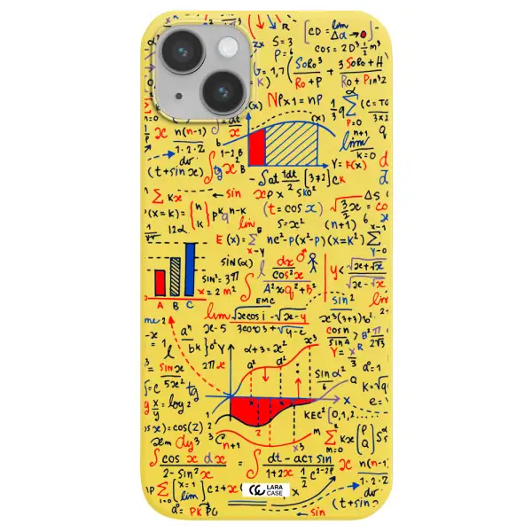 Math Blackboard Apple iPhone 14 plus Silicone canary yellow Case