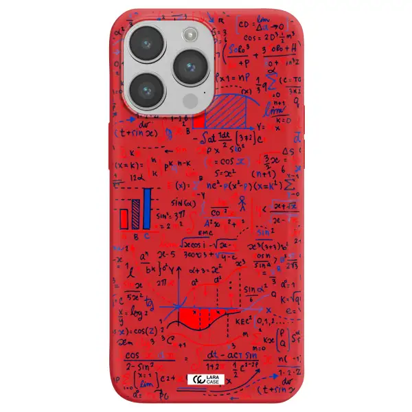 Math Blackboard Apple iPhone 14 pro Silicone Imperial Red Case