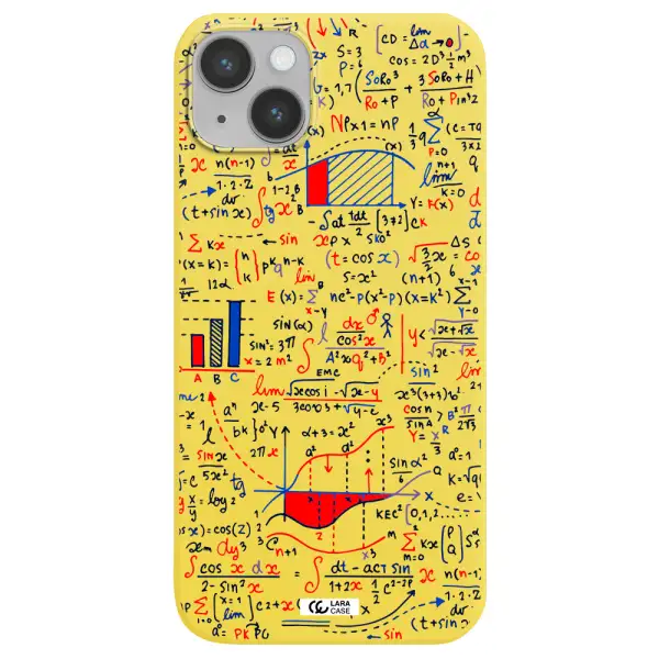 Math Blackboard Apple iPhone 14 Silicone canary yellow Case