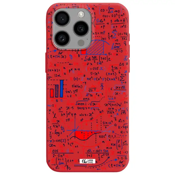 Math Blackboard Apple Iphone 15 Pro Max Silicone Imperial Red Case