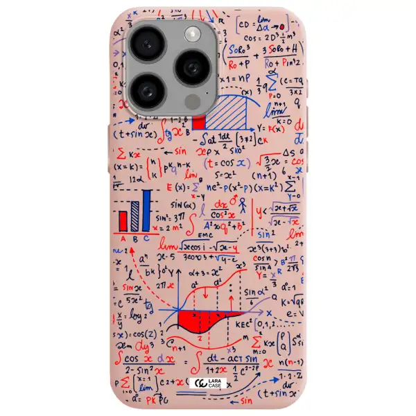 Math Blackboard Apple Iphone 15 Pro max Silicone pastel pink Case