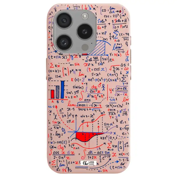 Math Blackboard Apple Iphone 15 Pro Silicone Pastel Pink Case