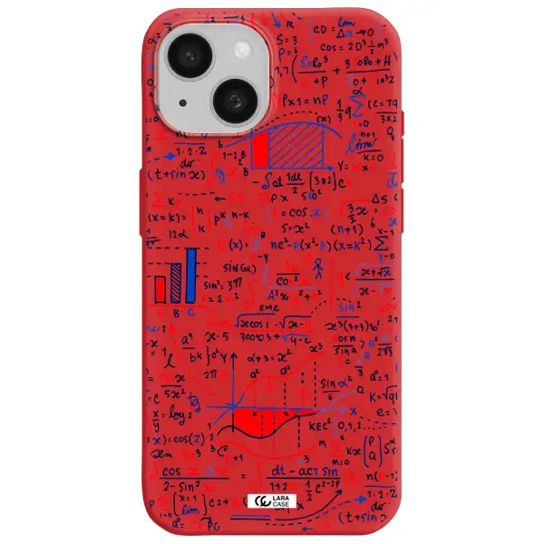 Math Blackboard Apple Iphone 15 Silicone Imperial Red Case
