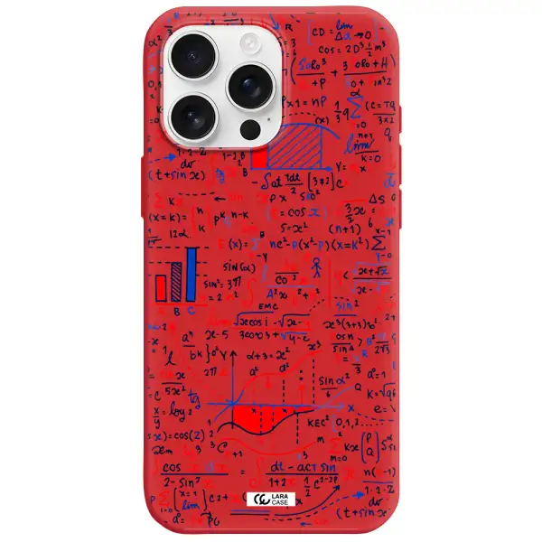 Math Blackboard Apple Iphone 16 Pro Max Silicone Imperial Red Case