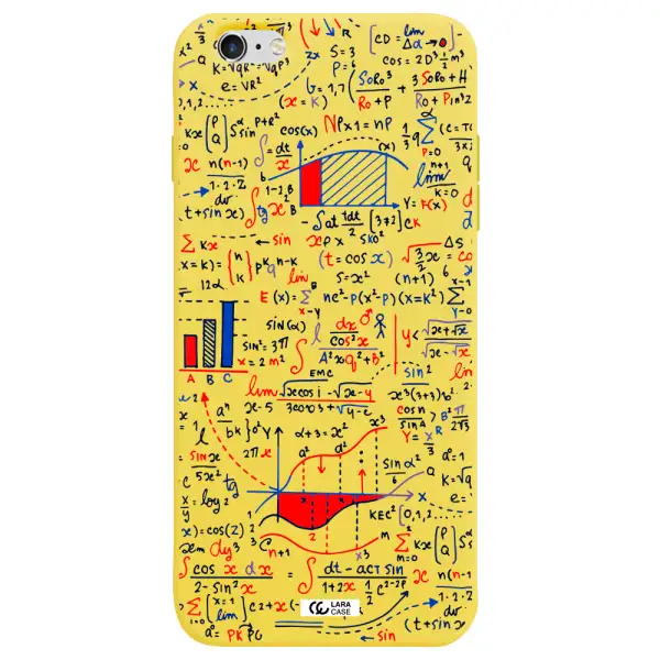 Math Blackboard Apple iPhone 6 plus Silicone canary yellow Case